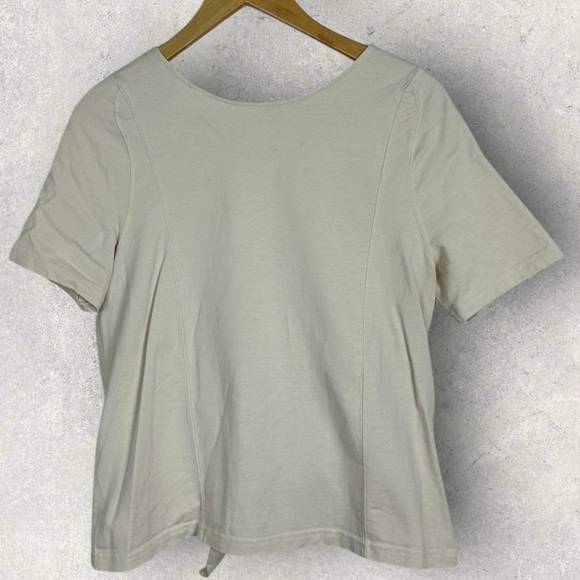 Sezane Seth T-Shirt Tie Front Ecru White Womens Size Medium French Minimalist M - Picture 5 of 12